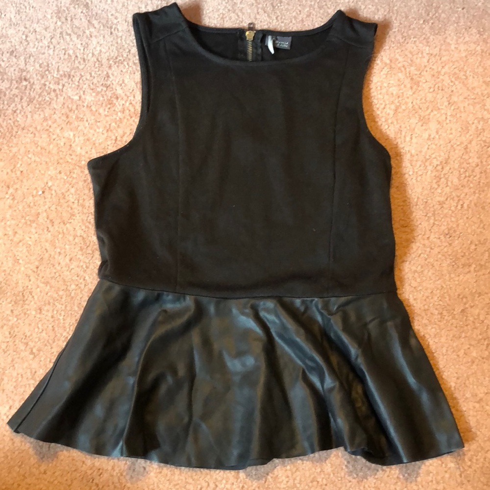 Leather Peplum Top
